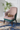 Two-Tone Modern Accent Chair with Velvet Upholstery and Wooden Legs