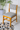 Striped Upholstered Wooden Dining Chair – Comfortable Seating for Home & Café