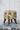 Embroidered Floral Pouf with Tapered Wooden Legs
