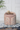 Blush Geometric Accent Pouffe Chair – Elegant Modern Seating