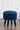 Blue Suede Seating Stool With Black Polished Leg - JAIPURIA EMPORIUM