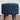 Blue Buckely Fabric Ottoman With Wooden Legs - JAIPURIA EMPORIUM