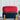 Red & Teal Suede Stool With Wooden Stand - JAIPURIA EMPORIUM