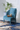 Teal Suede Accent Chair – Modern Lounge Chair with Gold-Tipped Legs