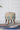Floral Embroidered Round Ottoman – Wooden Leg Pouffe