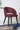 Maroon Tufted Faux Leather Dining Chair with Black Wood Leg